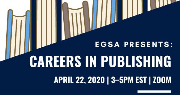 Careers in Publishing Webinar event banner. The publishing industry is a common career path for humanities professionals