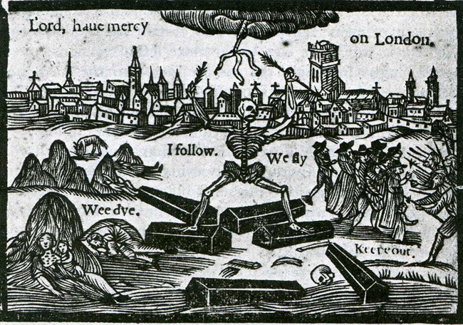 A 17th century illustration of London during one of its plague years