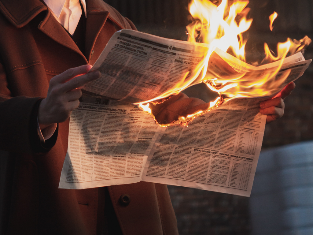 Burning Newspaper