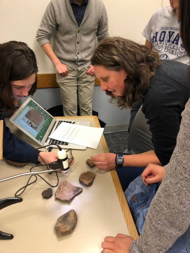 Researchers from the humanities and natural sciences working together at the Georgetown Hyperhistory Hub